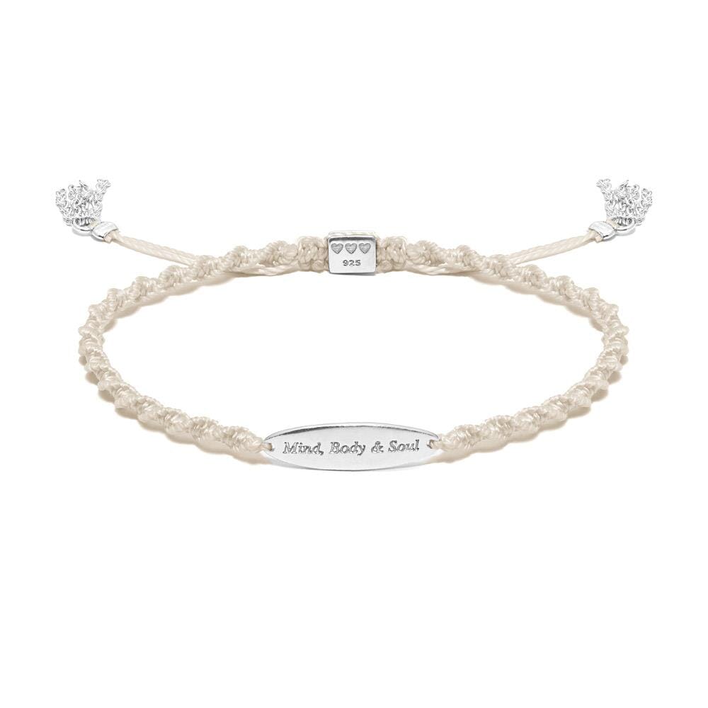 Outlet Mind, Body & Soul Silver Friendship Bracelet - Cream