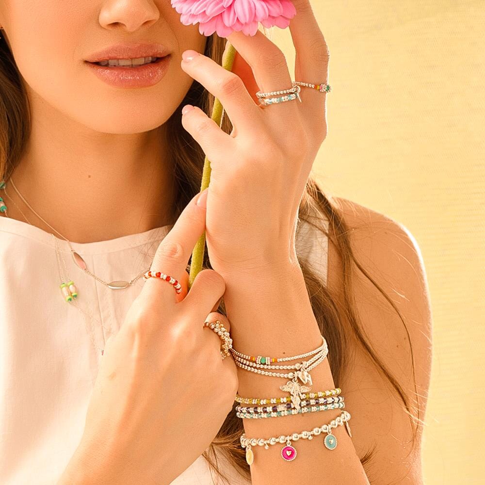Boho Neon Silver Bracelet
