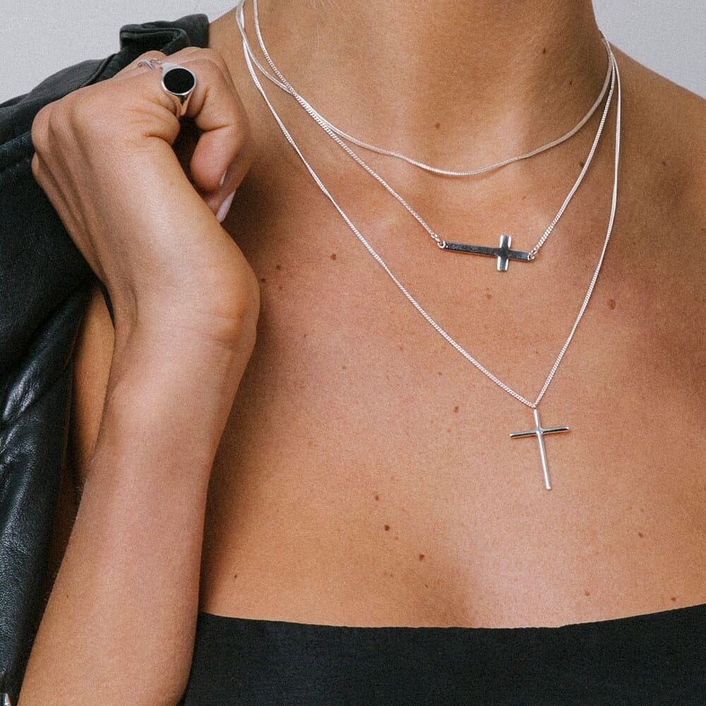 NU & MII Cross Silver Necklace