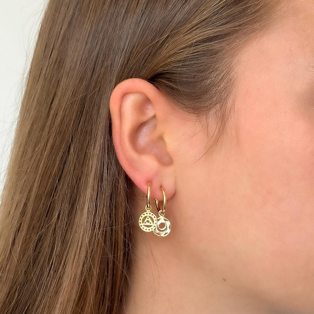 Solar Plexus Chakra Hoop Gold Earrings