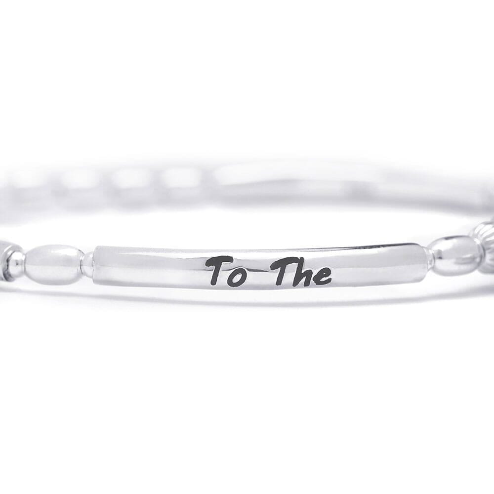 Love You to the Moon and Back Silver Charm Bracelet