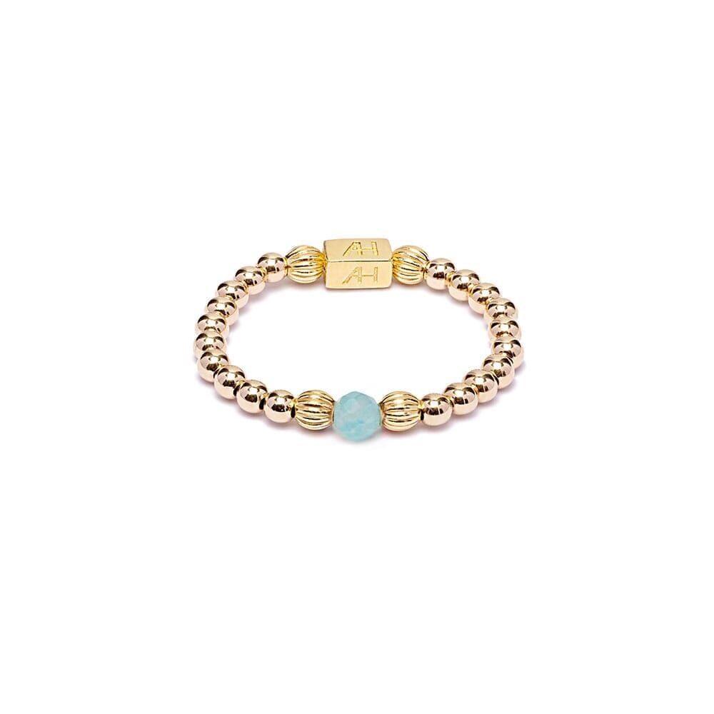 Aster Gold Ring - Ocean Agate