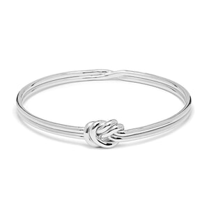 Lover's Knot Silver Bangle
