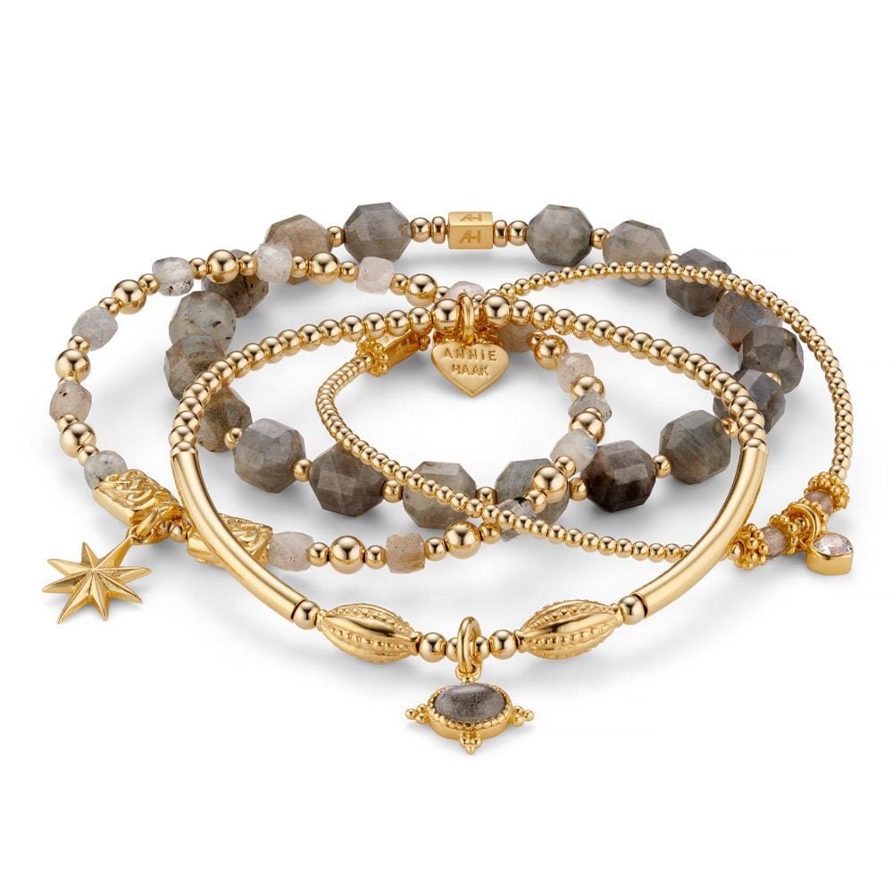 Labradorite Quartet Gold Plated Stack