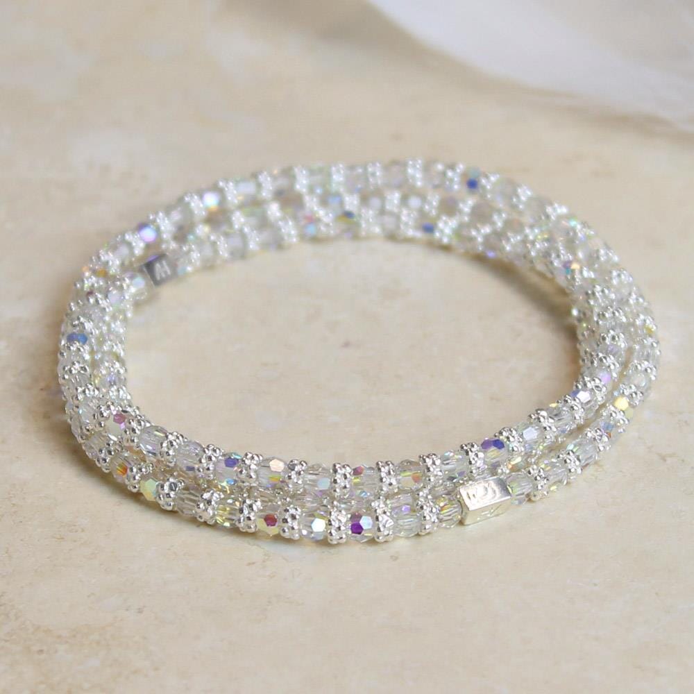 Daisy Chain Silver Bracelet - Crystal