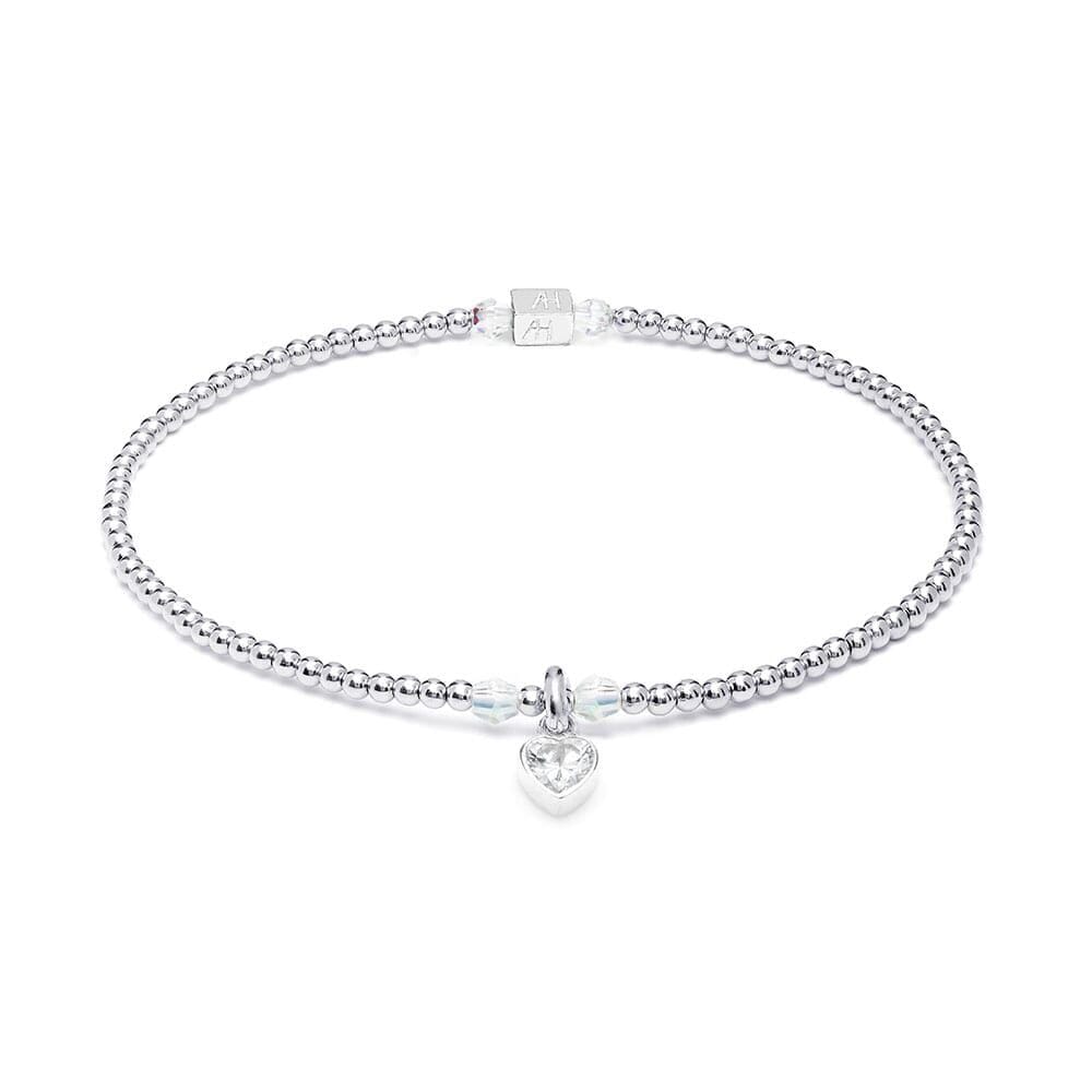 Silver charm bracelet on sale with heart clasp