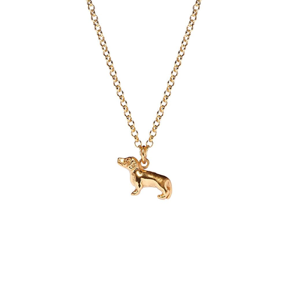 Outlet Dachshund Dog Charm Gold Plated Necklace - Main Image