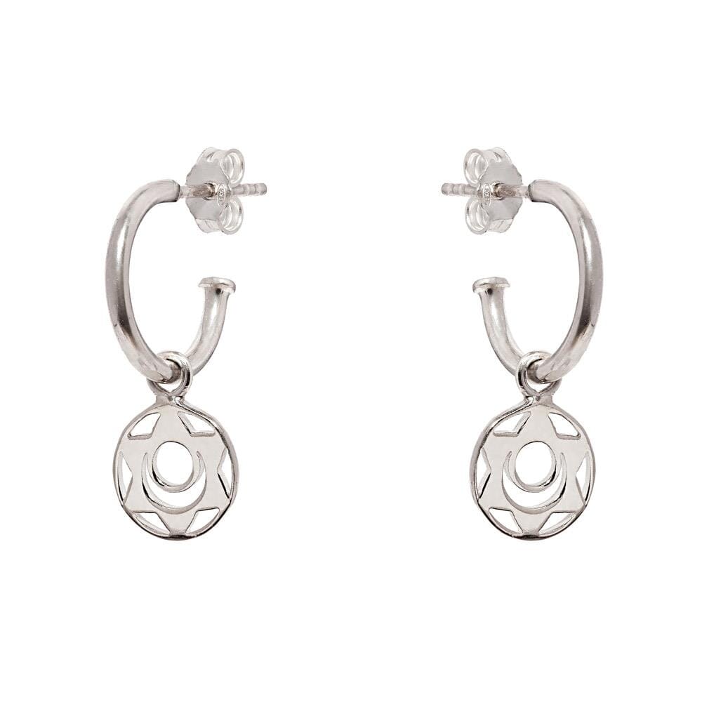 Outlet Sacral Chakra Hoop Silver Earrings