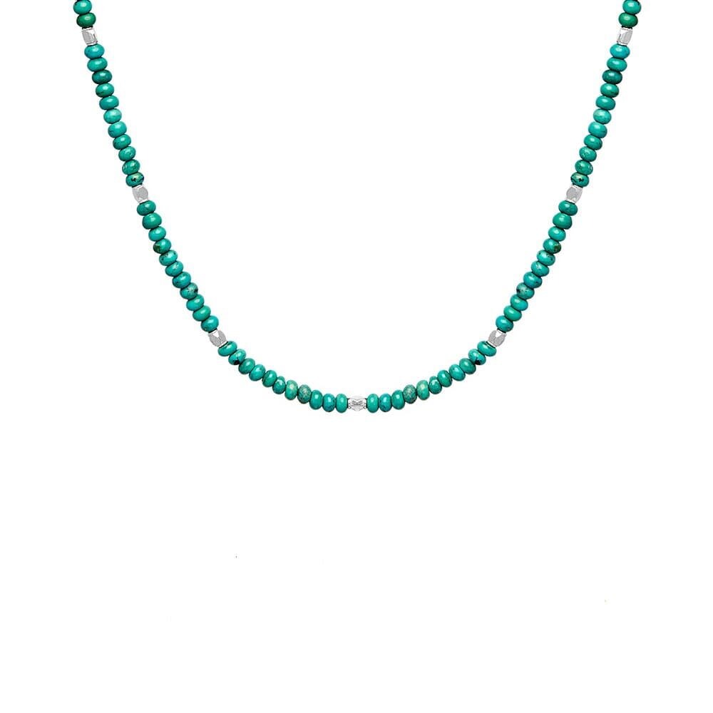 Silver Boho Necklace - Ocean Blue - NU&MII