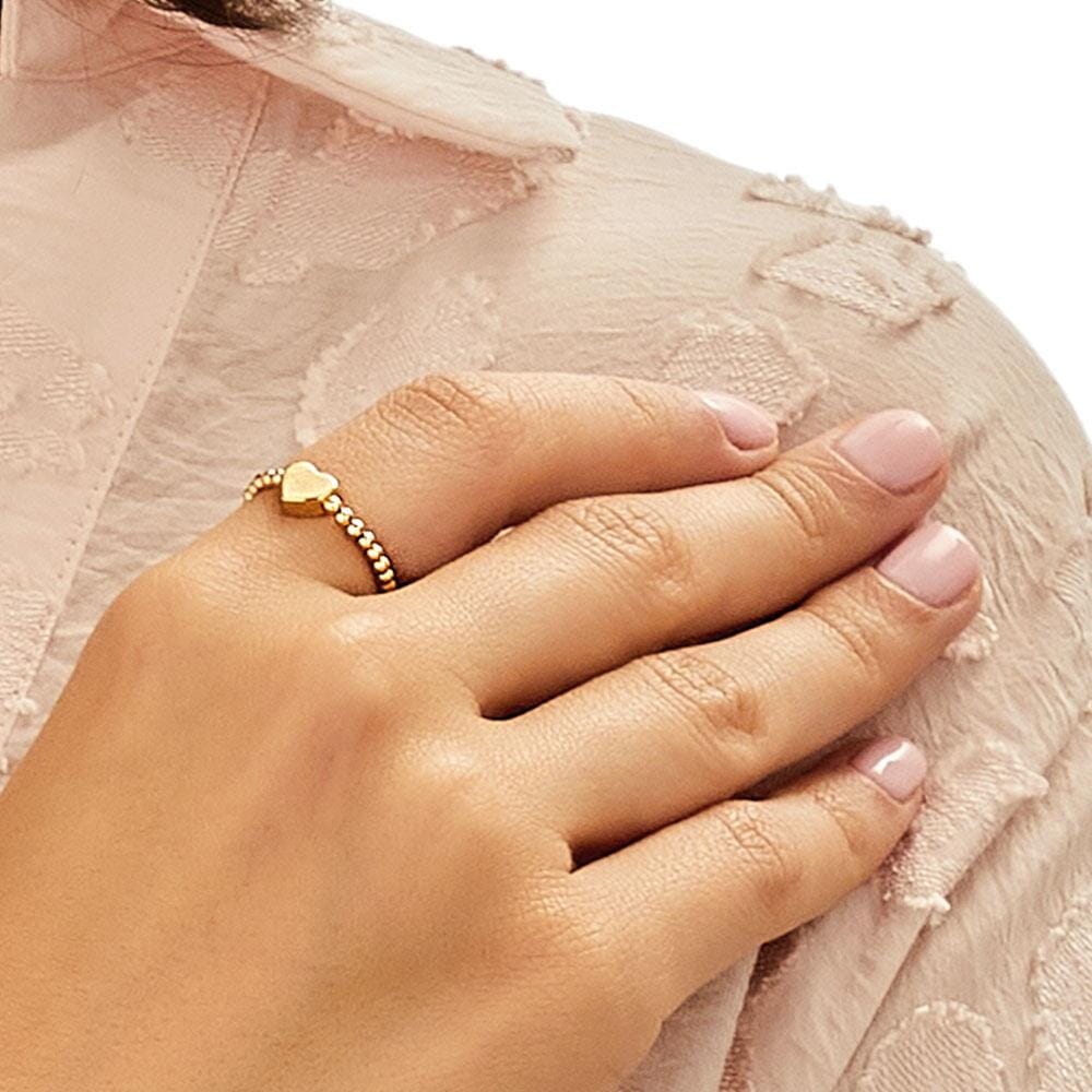 Dainty Boxed Heart Gold Plated Ring
