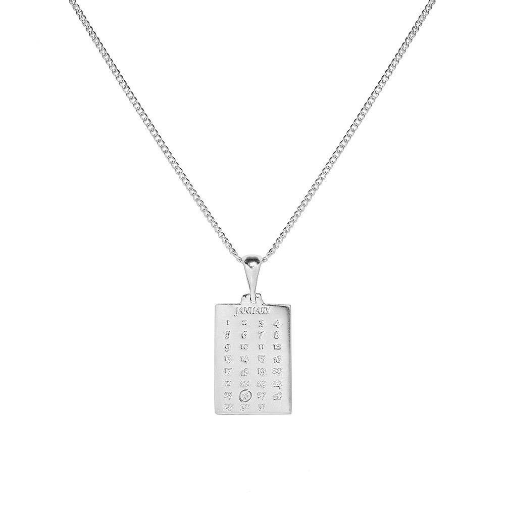 Gala Personalised Special Date Silver Necklace