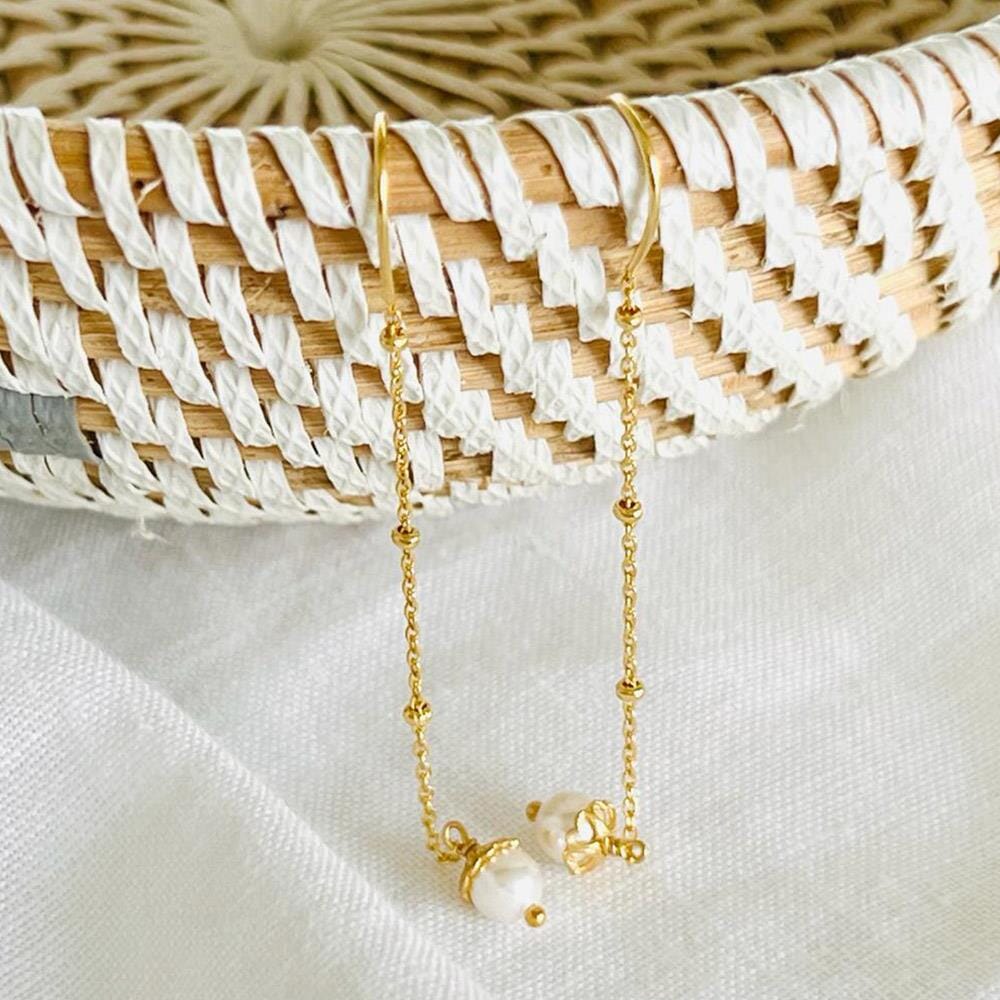 The Empress Pearl Set - Gold Necklace & Earrings