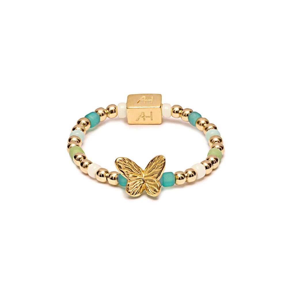 Papillon Gold Plated Ring  - Turquoise