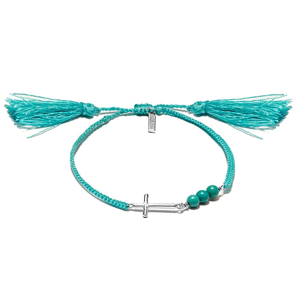 NU & MII Turquoise Cross Friendship Silver Bracelet