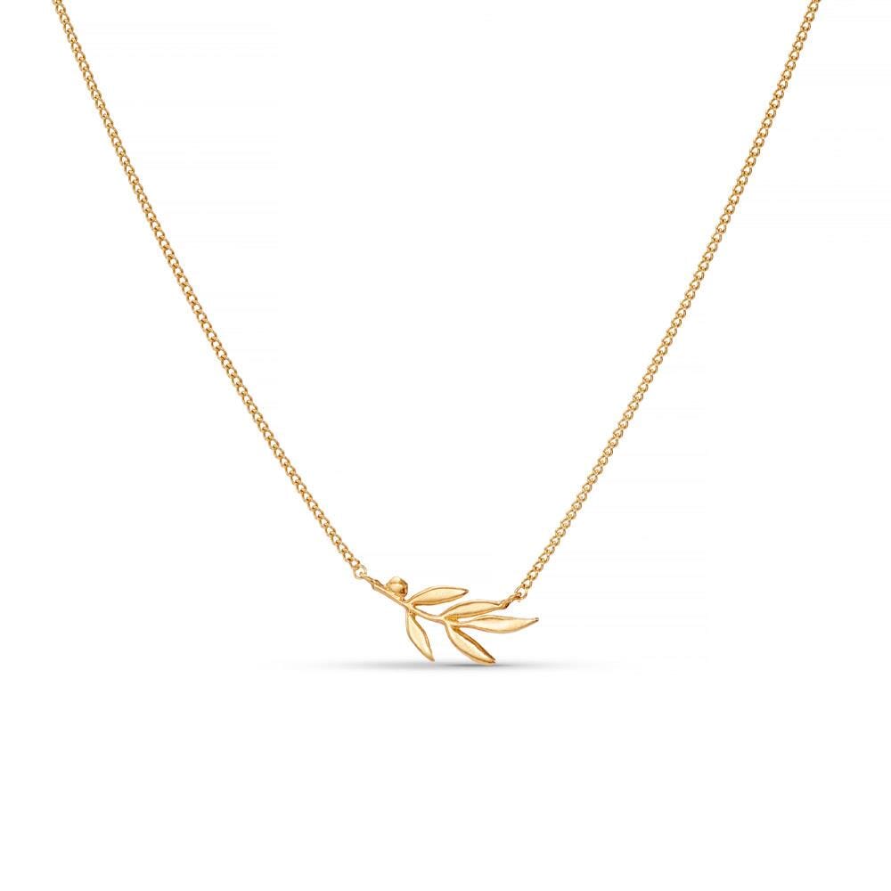 Olive Leaf Gold Plated Necklace
