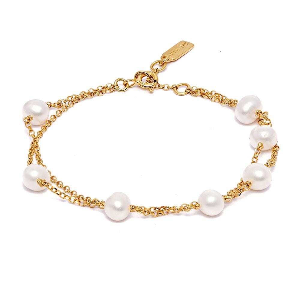 Outlet NU & MII Vivienne Pearl Gold Bracelet