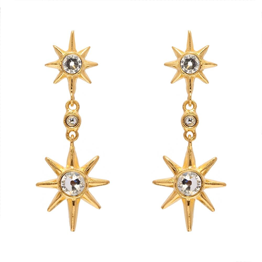 Outlet Falling Star Gold Plated Dangle Earrings