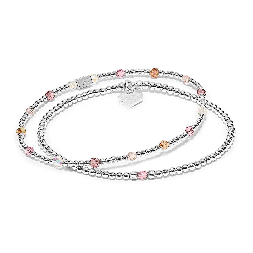 Cherry Blossom Silver Bracelet Stack