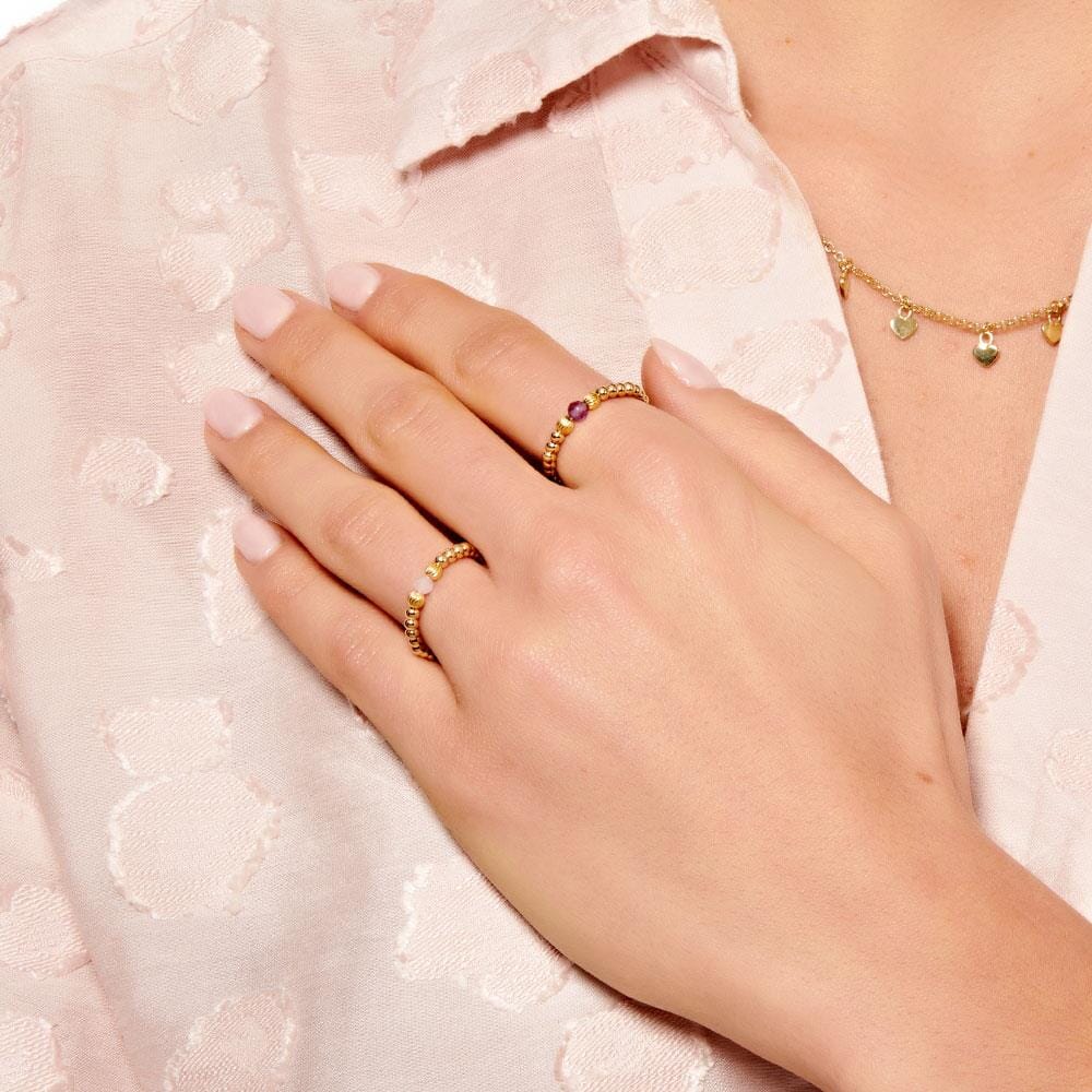 Aster Gold Ring - Rose Quartz