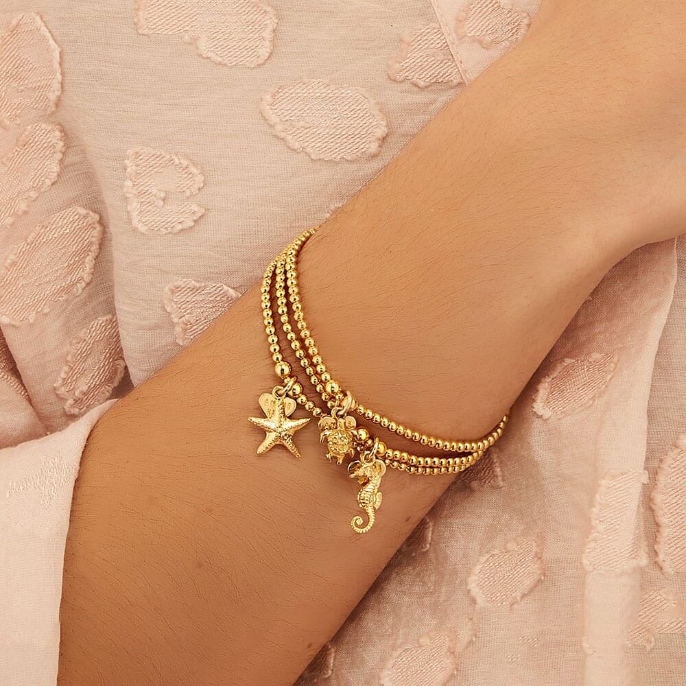 Outlet Santeenie Gold Charm Bracelet - Seahorse