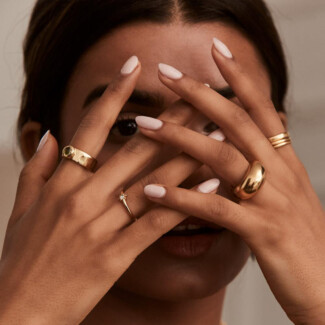 NU & MII Dome Gold Plated Ring