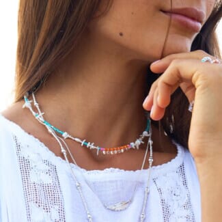 Shangri-La Silver Necklace - Turquoise