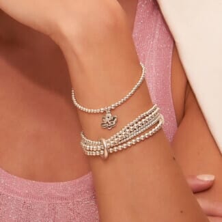 Anna Bella Silver Charm Bracelet - Paw & Initial