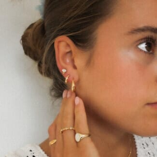 NU & MII Yvette Hoop Gold Plated Earrings