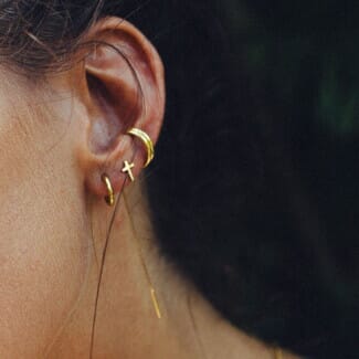 NU & MII Huggy Hoop Gold Plated Earrings