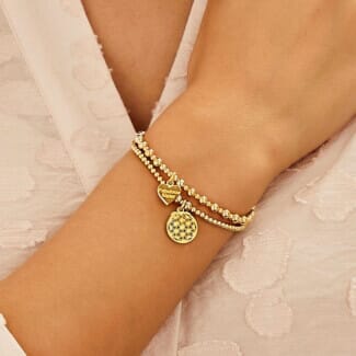 Outlet Santeenie Gold Charm Bracelet – Flower of Life
