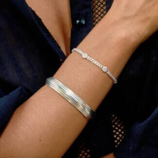 NU & MII Manhattan Silver Bracelet - Clear Crystal