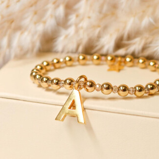 Anya Gold Plated Bracelet - Choice of Initial