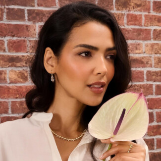 Glimmer Teardrop Gold-Plated Crystal Hook Earrings