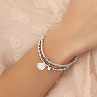 Mini Orchid Silver Charm Bracelet - Love You