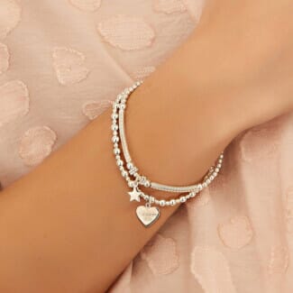 Pipa Boxed Star Silver Charm Bracelet