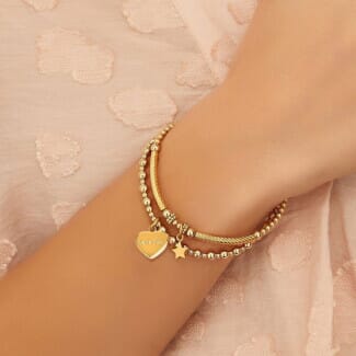Mini Orchid Gold Plated Charm Bracelet - Love You