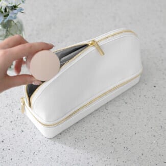 Stackers Pebble White Cosmetic and Jewellery Bag