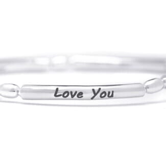 Love You to the Moon and Back Silver Charm Bracelet