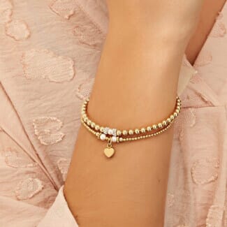 Pearly Gold Plated Bracelet Stack