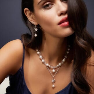 Wish Upon A Star Pearl Silver Earrings
