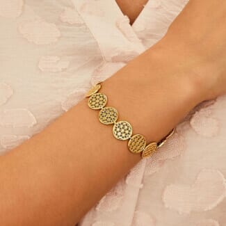 Outlet Flower of Life Gold Linked Bracelet
