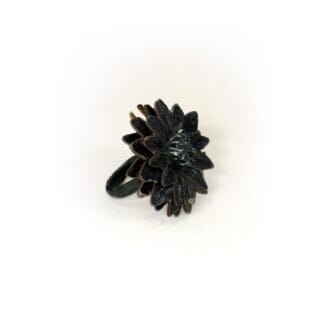 Pleather Flower Ring - Choice of Colour