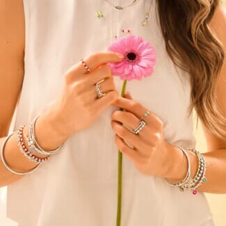 Boho Neon Silver Ring