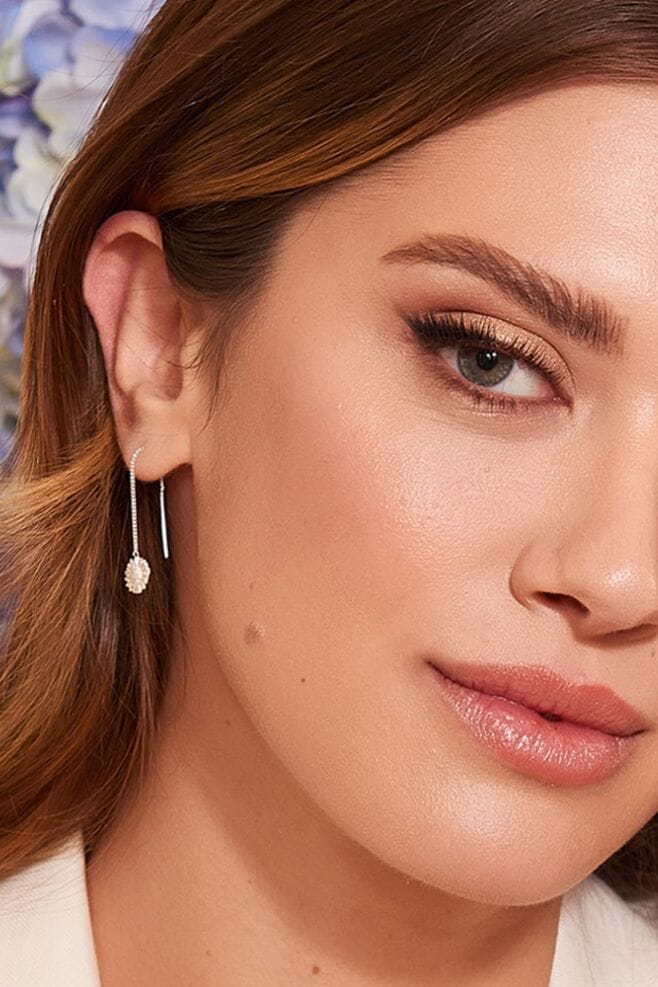 Pull through 925 Sterling Silver earrings featuring Sunflower charms.