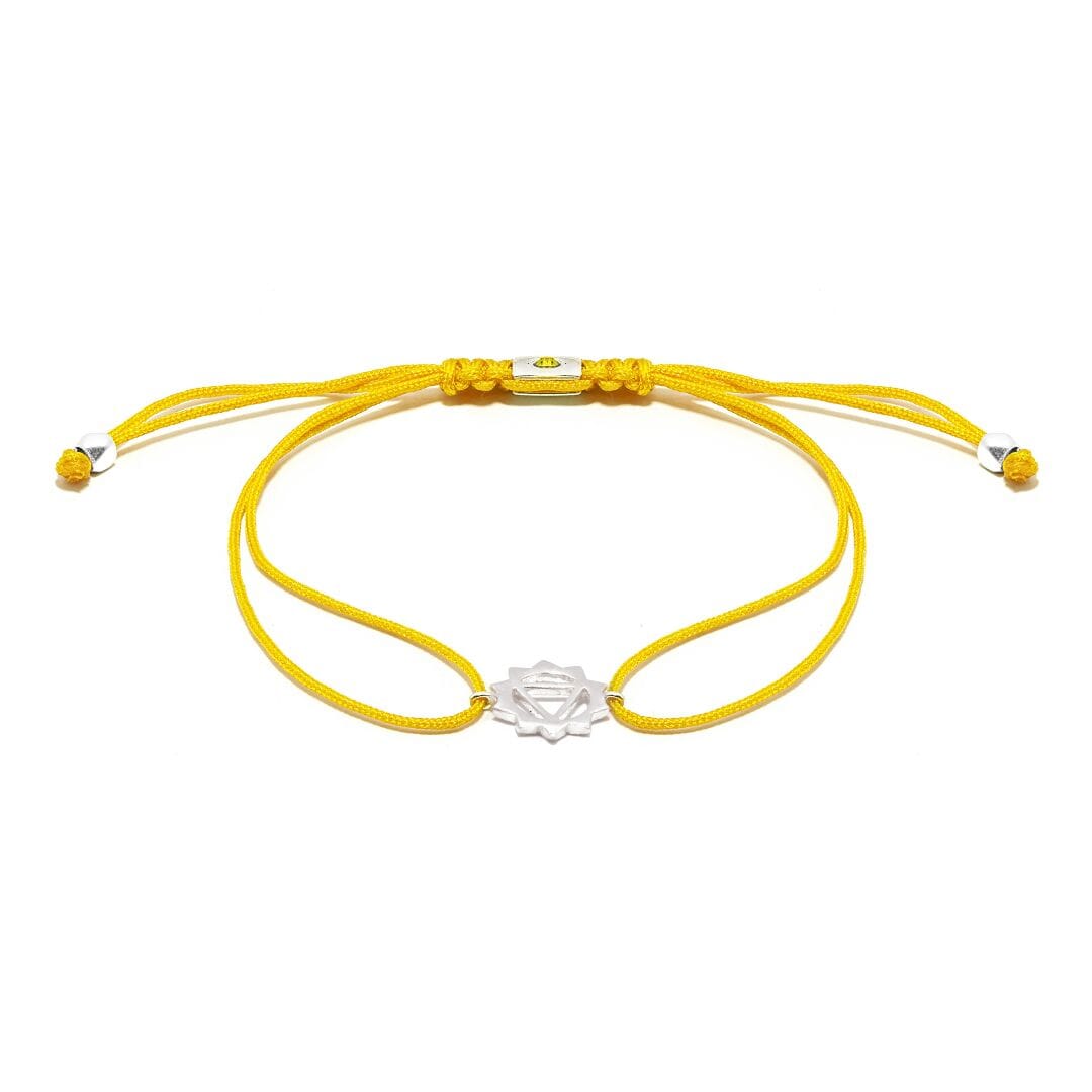 Feel empowered and confident whilst wearing the Solar Plexus Chakra Friendship bracelet with the symbol handcrafted in 925 Sterling Silver.