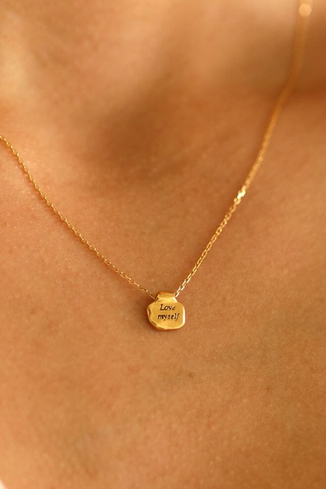 Personalise this gorgeous gold plated Silver necklace with your chosen words of affirmation.