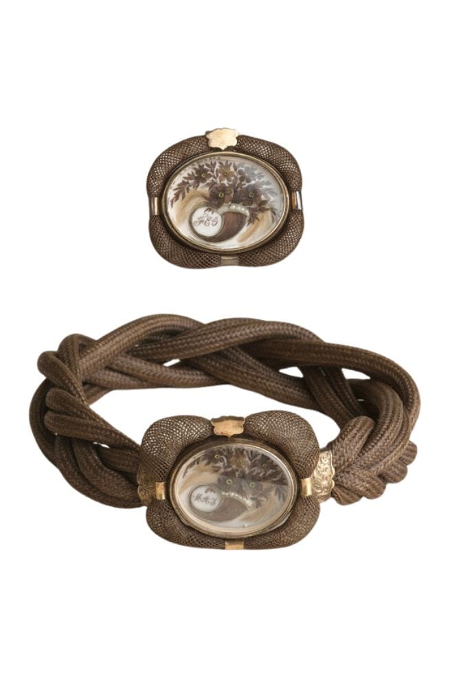 Victorian Memorial Bracelet and brooch, circa. 1837