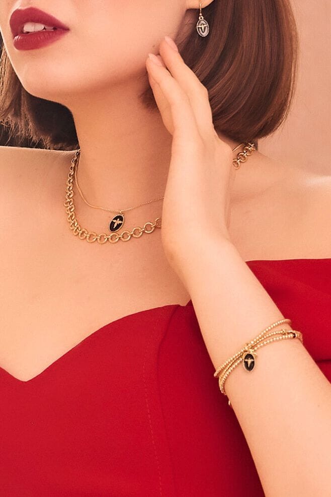 Angel charm necklace handcrafted in gold plated Sterling Silver and Italian Enamel.