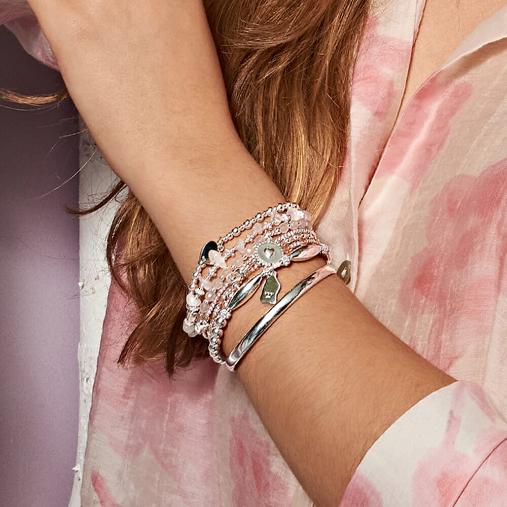 Mothers Hold Motto Silver Cuff