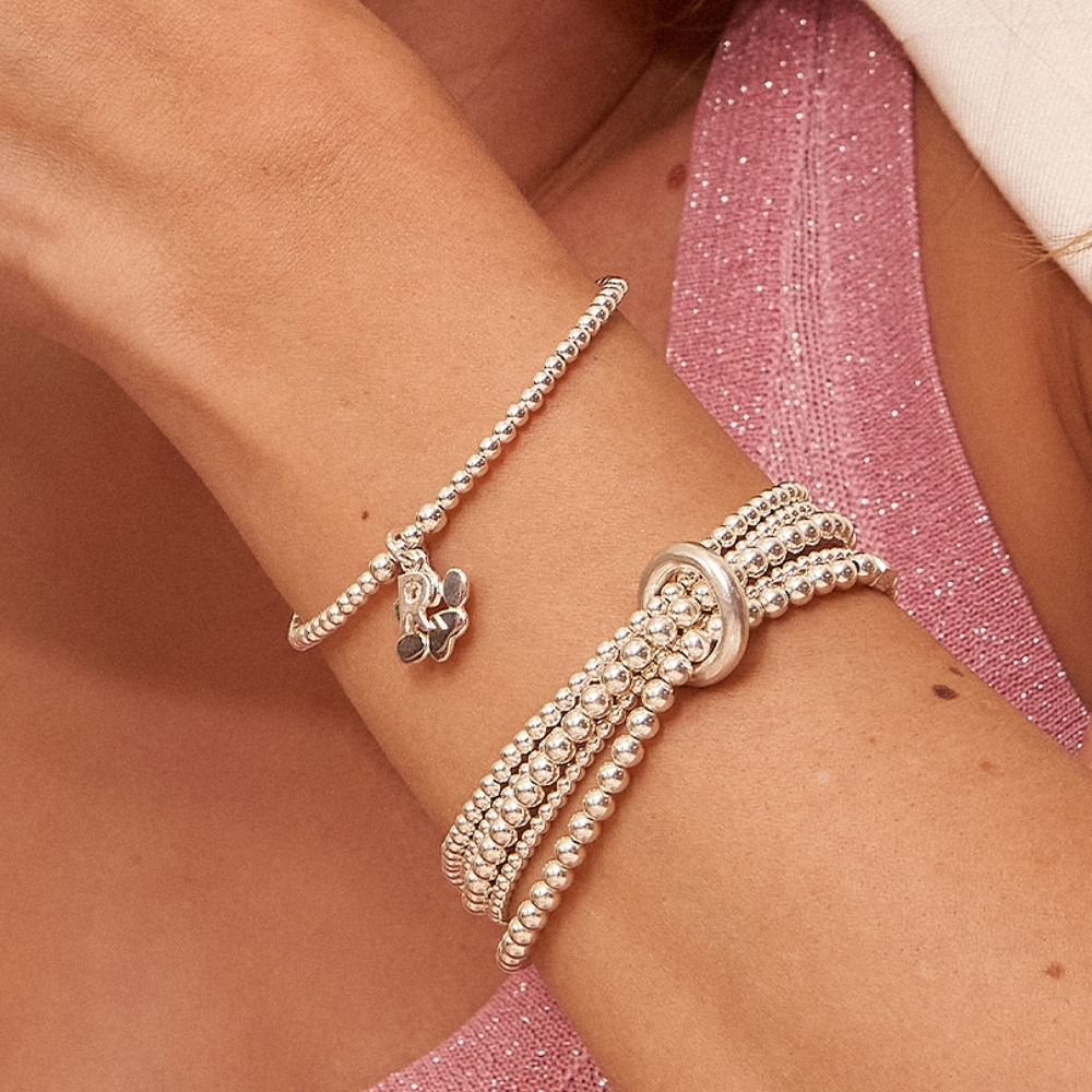 Sterling Silver Anna Bella Charm Bracelet - Paw & Initial